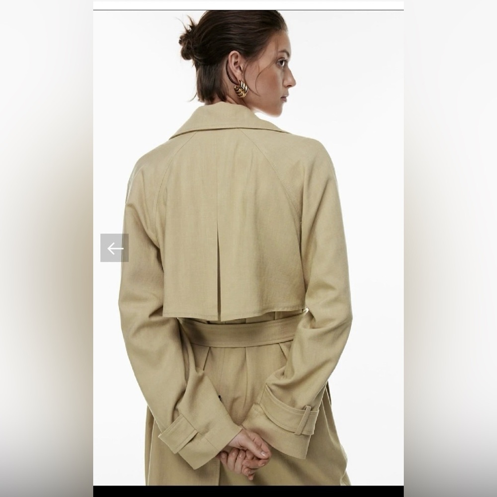 Aritzia Babaton cultivate trench coat, NWT size L, Wicker Tan, MRS $298 - Picture 3 of 11